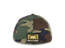 Load image into Gallery viewer, California Republic New Era 59FIFTY 5950 Fitted Cap Hat Camo Crown/Visor Metallic Gold/Black X-Large Logo