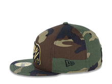 Load image into Gallery viewer, California Republic New Era 59FIFTY 5950 Fitted Cap Hat Camo Crown/Visor Metallic Gold/Black X-Large Logo