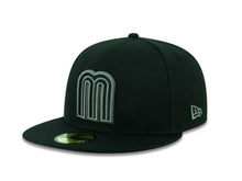 Load image into Gallery viewer, Mexico New Era WBC 59FIFTY 5950 Fitted Cap Hat Black Crown/Visor Black/Gray Logo