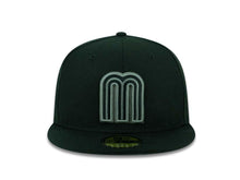 Load image into Gallery viewer, Mexico New Era WBC 59FIFTY 5950 Fitted Cap Hat Black Crown/Visor Black/Gray Logo