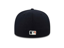 Load image into Gallery viewer, San Diego Padres New Era MLB 59FIFTY 5950 Fitted Cap Hat Navy Crown/Visor White/Orange Text Logo