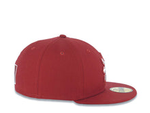 Load image into Gallery viewer, Philippines New Era 59FIFTY 5950 Fitted Cap Hat Cardinal Crown/Visor White/Cardinal Star Logo Philippines Flag Back Logo