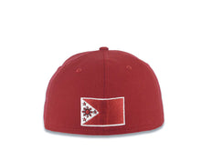 Load image into Gallery viewer, Philippines New Era 59FIFTY 5950 Fitted Cap Hat Cardinal Crown/Visor White/Cardinal Star Logo Philippines Flag Back Logo