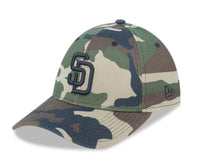 Load image into Gallery viewer, San Diego Padres New Era MLB 39THIRTY 3930 Flexfit Cap Hat Camo Crown/Visor Black Logo
