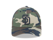 Load image into Gallery viewer, San Diego Padres New Era MLB 39THIRTY 3930 Flexfit Cap Hat Camo Crown/Visor Black Logo