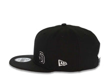 Load image into Gallery viewer, San Diego Padres New Era MLB 9FIFTY 950 Snapback Cap Hat Black Crown/Visor Black/White Flawless Small Logo