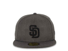 Load image into Gallery viewer, San Diego Padres New Era MLB 59FIFTY 5950 Fitted Cap Hat Dark Gray Crown/Visor Black Logo