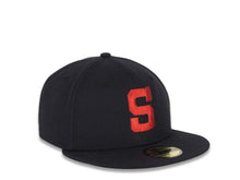 Load image into Gallery viewer, San Diego Padres MLB Fitted Cap Hat Navy Blue Crown/Visor Red S Pacific Coast League Logo