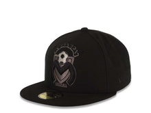 Load image into Gallery viewer, Morelia Monarcas New Era Liga de Expanision MX 59FIFTY 5950 Fitted Cap Hat Black Crown/Visor Dark Gray/Black Logo
