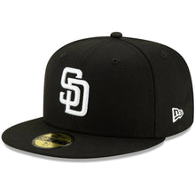 Load image into Gallery viewer, (Youth) San Diego Padres New Era MLB 59Fifty 5950 Fitted Cap Hat Black Crown/Visor White Logo