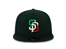 Load image into Gallery viewer, San Diego Padres New Era MLB 9FIFTY 950 Snapback Cap Hat Black Crown/Visor Green/White/Red Diagonal Logo