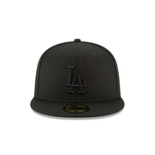 Load image into Gallery viewer, (Youth) Los Angeles Dodgers New Era MLB 59FIFTY 5950 Fitted Cap Hat Black Crown/Visor Black Logo