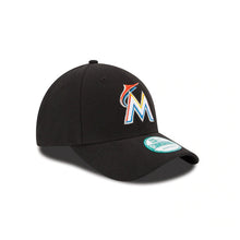 Load image into Gallery viewer, Miami Marlins New Era MLB 9FORTY 940 Adjustable Cap Hat Black Crown/Visor Team Color Logo