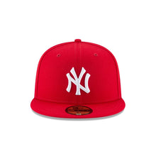 Load image into Gallery viewer, New York Yankees New Era MLB 59FIFTY 5950 Fitted Cap Hat Red Crown/Visor White Logo
