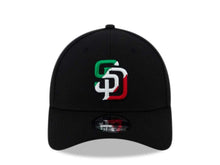 Load image into Gallery viewer, San Diego Padres New Era MLB 39THIRTY 3930 Flexfit Cap Hat Black Crown/Visor Green/White/Red Diagonal Logo