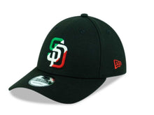 Load image into Gallery viewer, San Diego Padres New Era MLB 9FORTY 940 Adjustable Cap Hat Black Crown/Visor Green/White/Red Diagonal Logo
