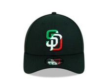 Load image into Gallery viewer, San Diego Padres New Era MLB 9FORTY 940 Adjustable Cap Hat Black Crown/Visor Green/White/Red Diagonal Logo