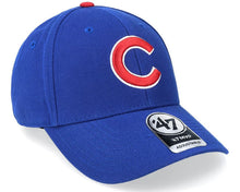 Load image into Gallery viewer, Chicago Cubs '47 Brand MLB MVP Adjustable Cap Hat Royal Blue Crown/Visor Red/White Logo