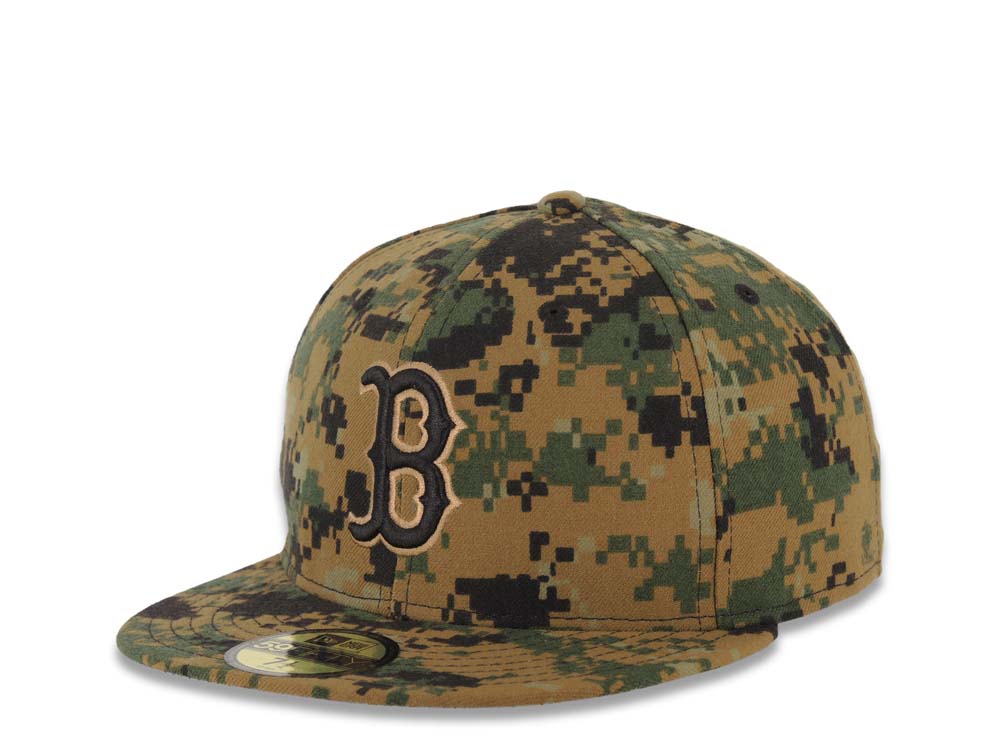 Fitted camo red sox hat online