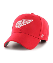Load image into Gallery viewer, Detroit Red Wings '47 Brand Band NHL MVP Adjustable Cap Hat Red Crown/Visor Team Color Logo