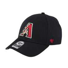 Load image into Gallery viewer, Arizona Diamondbacks '47 Brand MLB MVP Adjustable Cap Hat Black Crown/Visor Team Color Logo