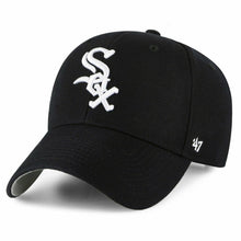 Load image into Gallery viewer, Chicago White Sox '47 Brand MLB MVP Adjustable Cap Hat Black Crown/Visor White Logo