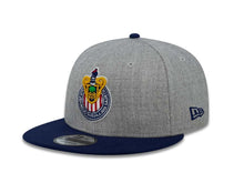 Load image into Gallery viewer, Chivas New Era 9FIFTY 950 Snapback Cap Hat Heather Gray/Navy Crown/Visor Team Color Logo