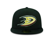 Load image into Gallery viewer, Anaheim Ducks New Era 59FIFTY 5950 Fitted Cap Hat Black Crown/Visor Team Color Logo