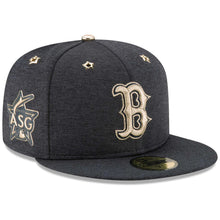 Load image into Gallery viewer, Boston Red Sox New Era MLB 59FIFTY 5950 Fitted Cap Hat Black Crown/Visor Metallic Gold Logo (2017 All-Star Game)