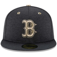 Load image into Gallery viewer, Boston Red Sox New Era MLB 59FIFTY 5950 Fitted Cap Hat Black Crown/Visor Metallic Gold Logo (2017 All-Star Game)