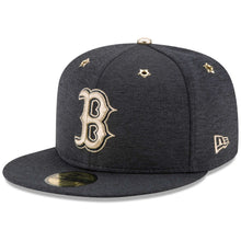 Load image into Gallery viewer, Boston Red Sox New Era MLB 59FIFTY 5950 Fitted Cap Hat Black Crown/Visor Metallic Gold Logo (2017 All-Star Game)
