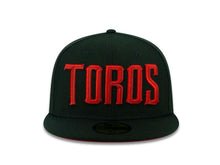 Load image into Gallery viewer, Tijuana Toros New Era LMB 59FIFTY 5950 Fitted Cap Hat Black Crown/Visor Red "TOROS" Logo