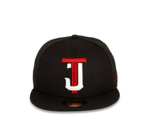 Load image into Gallery viewer, (Youth) Tijuana Toros New Era LMB 59FIFTY 5950 Fitted Cap Team Color Hat Black Crown/Visor Red/White "TJ" Logo
