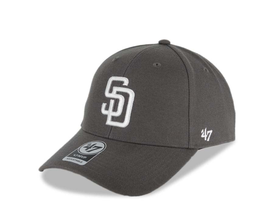 San Diego Padres '47 Brand MLB MVP Adjustable Cap Hat Dark Green Crown/Visor White Logo Gray UV