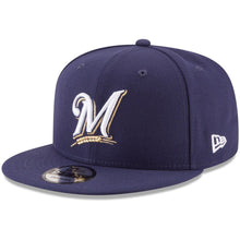 Load image into Gallery viewer, Milwaukee Brewers New Era MLB 9FIFTY 950 Snapback Cap Hat Navy Crown/Visor Team Color Logo