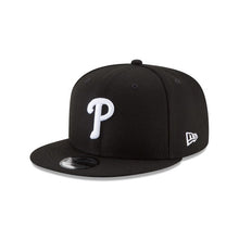 Load image into Gallery viewer, Philadelphia Phillies New Era MLB 9FIFTY 950 Snapback Cap Hat Black Crown/Visor White Logo