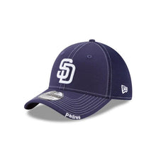 Load image into Gallery viewer, San Diego Padres New Era MLB 39THIRTY 3930 Neo Mesh Flexfit Cap Hat Light Navy Crown/Visor White Logo
