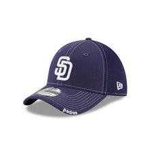 Load image into Gallery viewer, San Diego Padres New Era MLB 39THIRTY 3930 Neo Mesh Flexfit Cap Hat Light Navy Crown/Visor White Logo