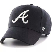 Load image into Gallery viewer, Atlanta Braves '47 Brand MLB MVP Adjustable Cap Hat Dark Navy Crown/Visor White Logo