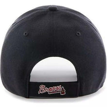 Load image into Gallery viewer, Atlanta Braves '47 Brand MLB MVP Adjustable Cap Hat Dark Navy Crown/Visor White Logo