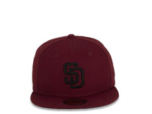 Load image into Gallery viewer, San Diego Padres New Era MLB 59FIFTY 5950 Fitted Cap Hat Caridnal Crown/Visor Black Logo