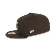 Load image into Gallery viewer, San Diego Padres New Era MLB 59FIFTY 5950 Fitted Cap Hat Black Crown/Visor Brown/White/Yellow Retro Logo