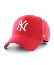 Load image into Gallery viewer, New York Yankees '47 MLB MVP Adjustable Cap Hat Red Crown/Visor White Logo