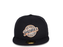 Load image into Gallery viewer, San Diego Padres New Era MLB 59FIFTY 5950 Fitted Cap Hat Navy Crown/Visor Navy/White/Orange Retro Logo