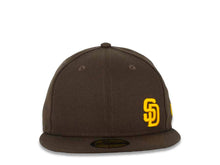 Load image into Gallery viewer, San Diego Padres New Era MLB 59FIFTY 5950 Fitted Cap Hat Brown Crown/Visor Gold Logo