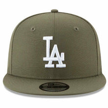 Load image into Gallery viewer, Los Angeles Dodgers New Era MLB 9FIFTY 950 Snapback Cap Hat Olive Green Crown/Visor White Logo