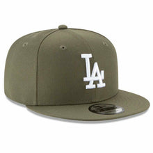 Load image into Gallery viewer, Los Angeles Dodgers New Era MLB 9FIFTY 950 Snapback Cap Hat Olive Green Crown/Visor White Logo