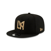 Load image into Gallery viewer, LAFC New Era MLS 9Fifty 950 Snapback Cap Hat Black Crown/Visor Metallic Gold Logo