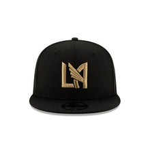 Load image into Gallery viewer, LAFC New Era MLS 9Fifty 950 Snapback Cap Hat Black Crown/Visor Metallic Gold Logo