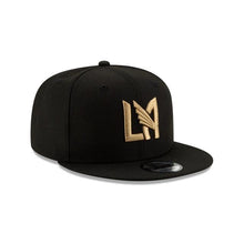 Load image into Gallery viewer, LAFC New Era MLS 9Fifty 950 Snapback Cap Hat Black Crown/Visor Metallic Gold Logo